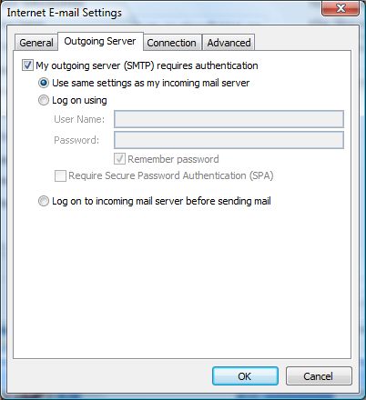 Outlook 2007 advanced settings, tab 2